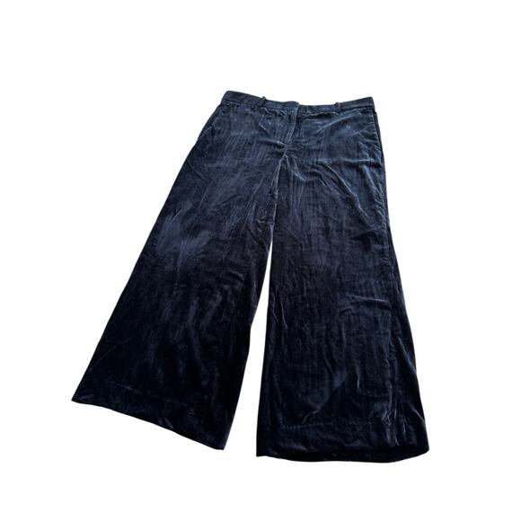 Ann Taylor Pants - ANN TAYLOR Velvet Smoking Pants In Atlantic Navy Size 12 Womens Wide Leg #447341